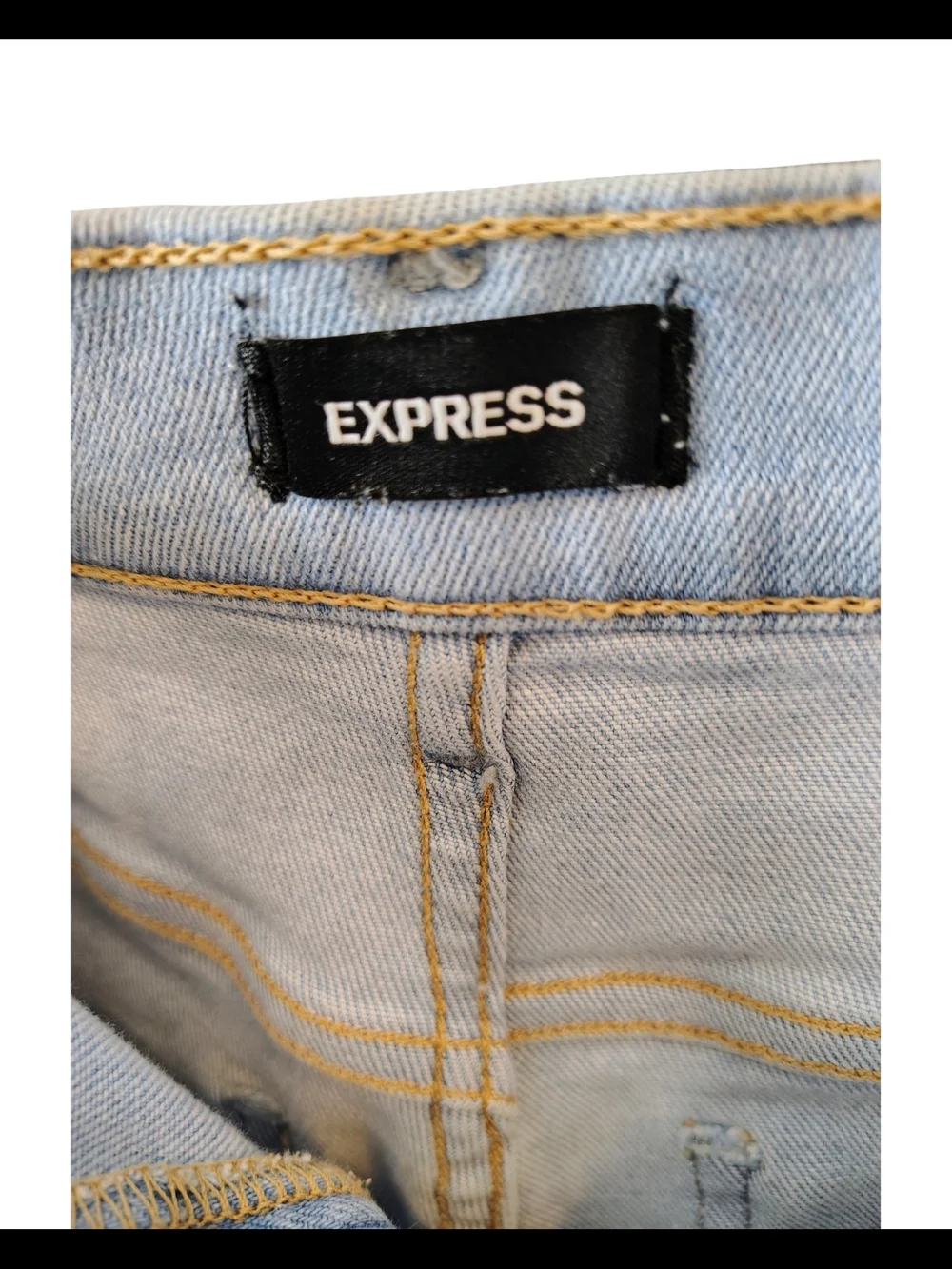 Express Light Blue Denim Cuffed Shorts